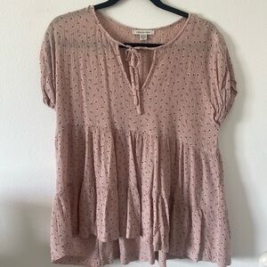 American Eagle Floral Babydoll Tiered Top